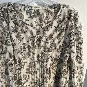 Max Studio Black and Tan Floral Top